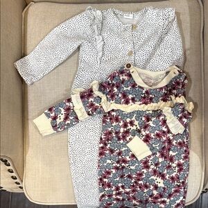 H&M White and Black Polka Dot Baby Onesie